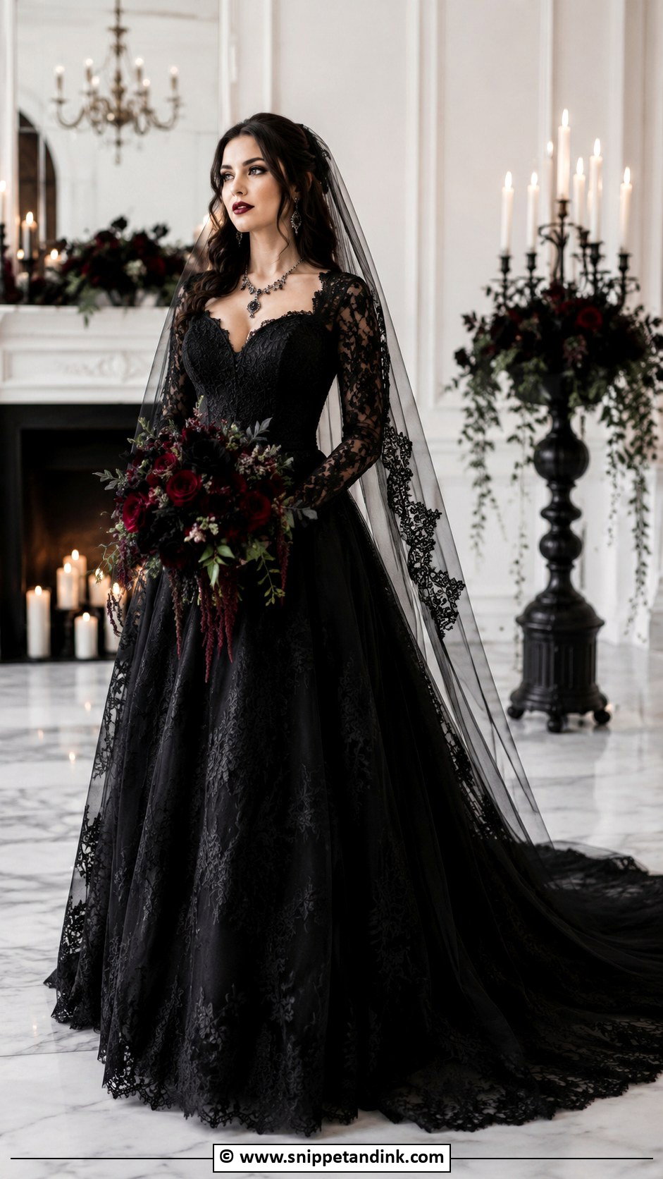 Elegant Goth Wedding Dress - Snippet and Ink - 25 Goth Wedding Dresses