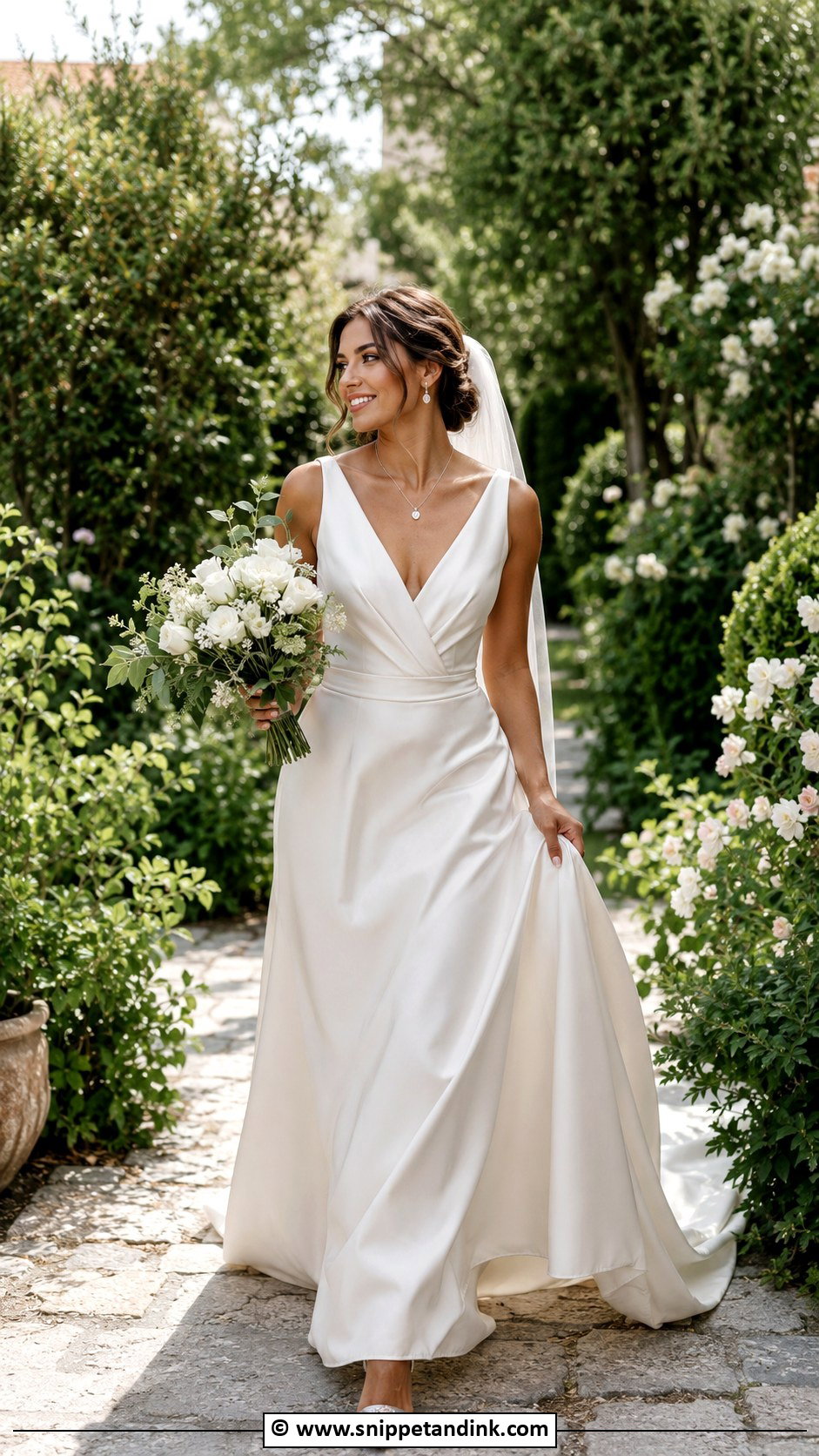 Elegant V Neck Wedding Dress - Snippet and Ink - 35 Simple Elegant Wedding Dress Ideas
