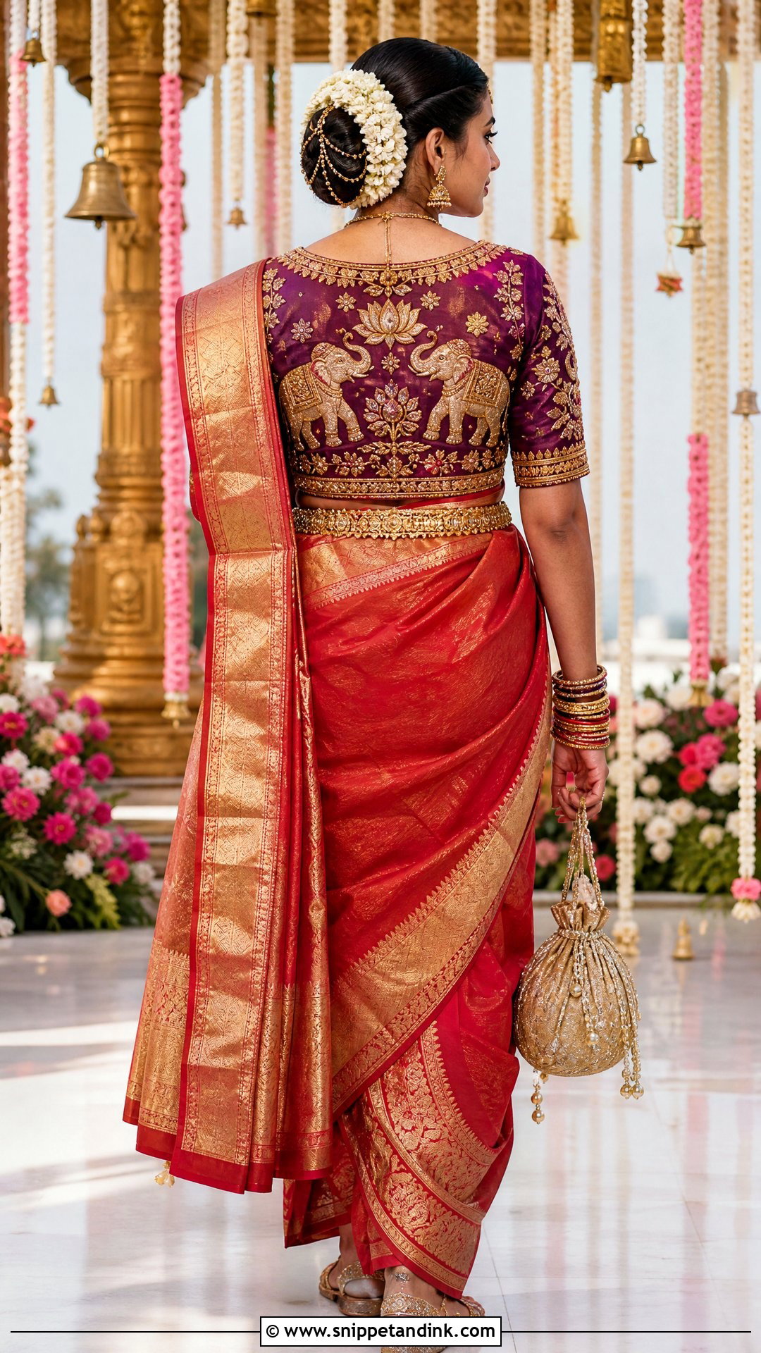 Elephant Bridal Blouse Maggam Work Design - Snippet and Ink - 20 Latest Bridal Blouse Maggam Work Designs
