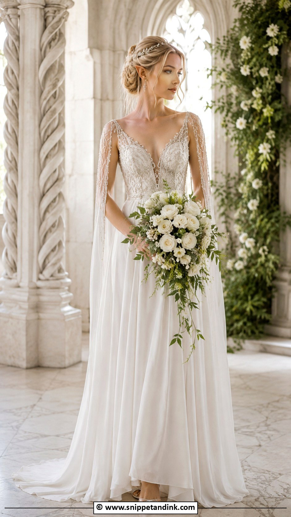 Elf Wedding Dress With A Beaded Bodice - Snippet and Ink - 25 Elf Wedding Dress Ideas