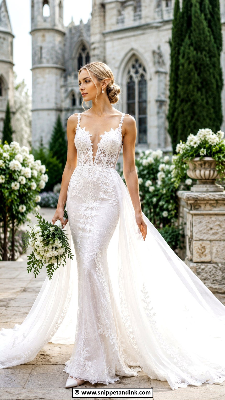Elf Wedding Dress With A Detachable Train - Snippet and Ink - 25 Elf Wedding Dress Ideas