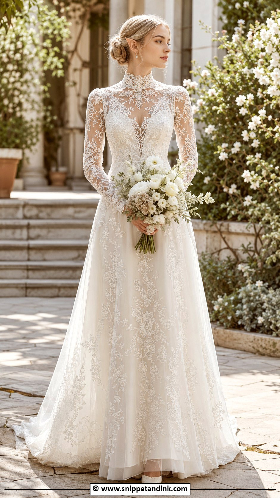 Elf Wedding Dress With A High Neck - Snippet and Ink - 25 Elf Wedding Dress Ideas