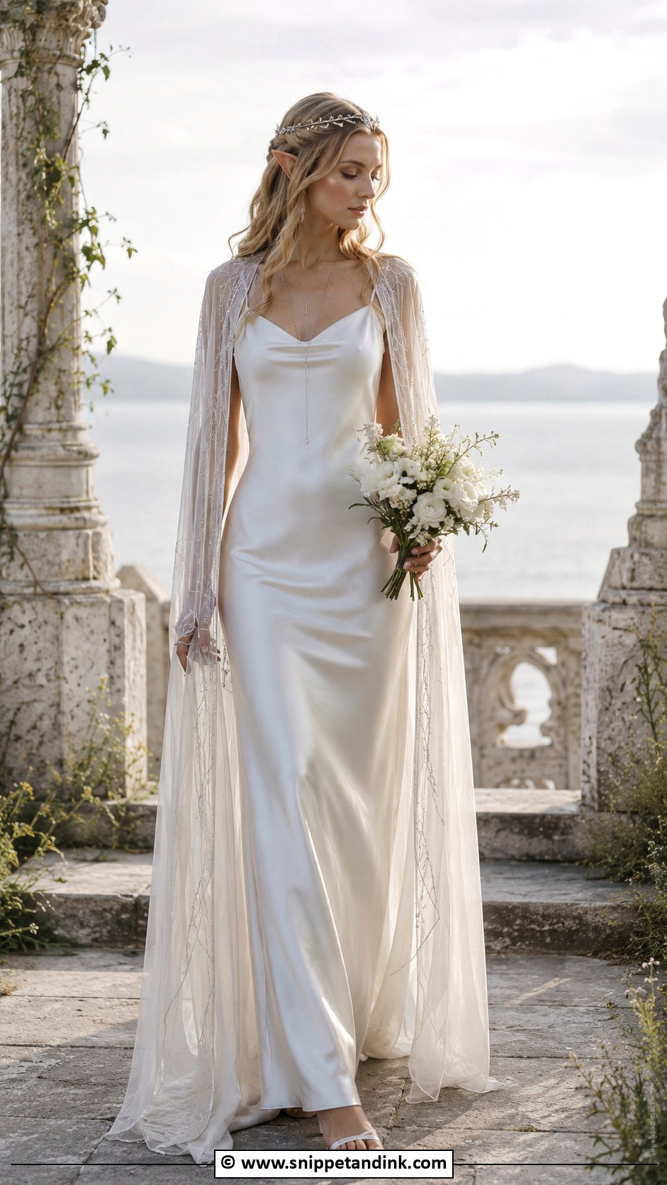 Elf Wedding Dress With A Satin Slip Gown - Snippet and Ink - 25 Elf Wedding Dress Ideas