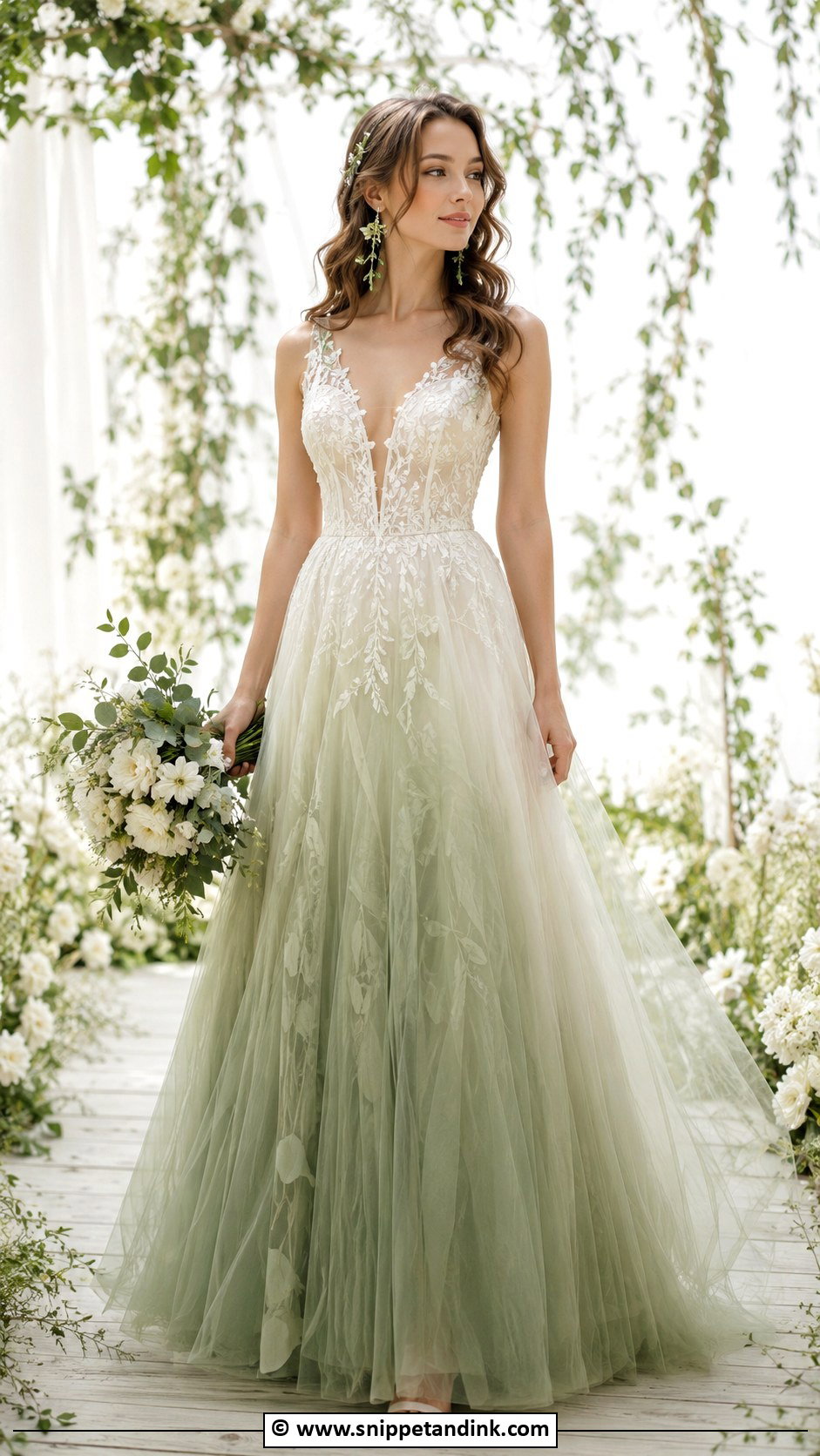 Elf Wedding Dress With Green Ombre Skirt - Snippet and Ink - 25 Elf Wedding Dress Ideas
