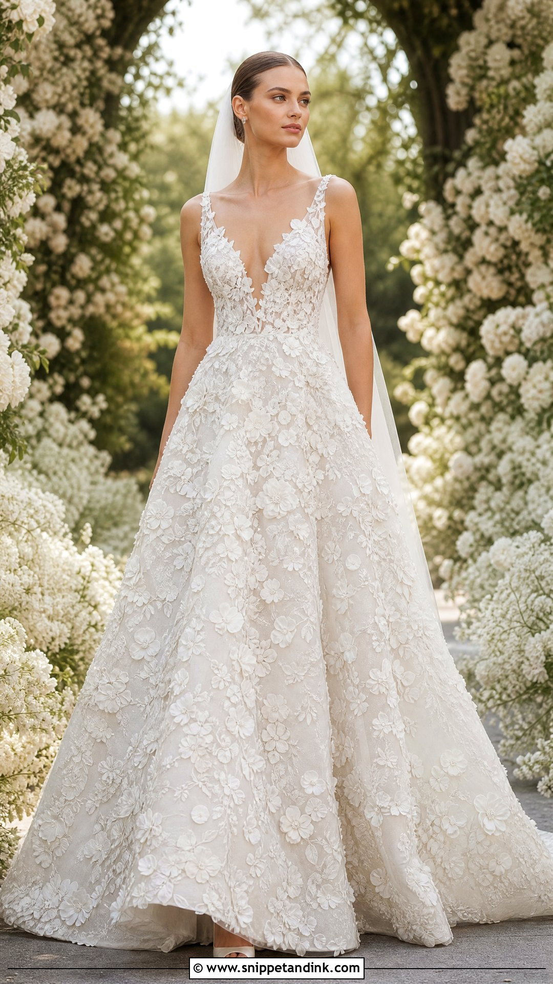 Elie Saab 3D Flower Bridal Look - Snippet and Ink - 25 Eli Saab Bridal Ideas