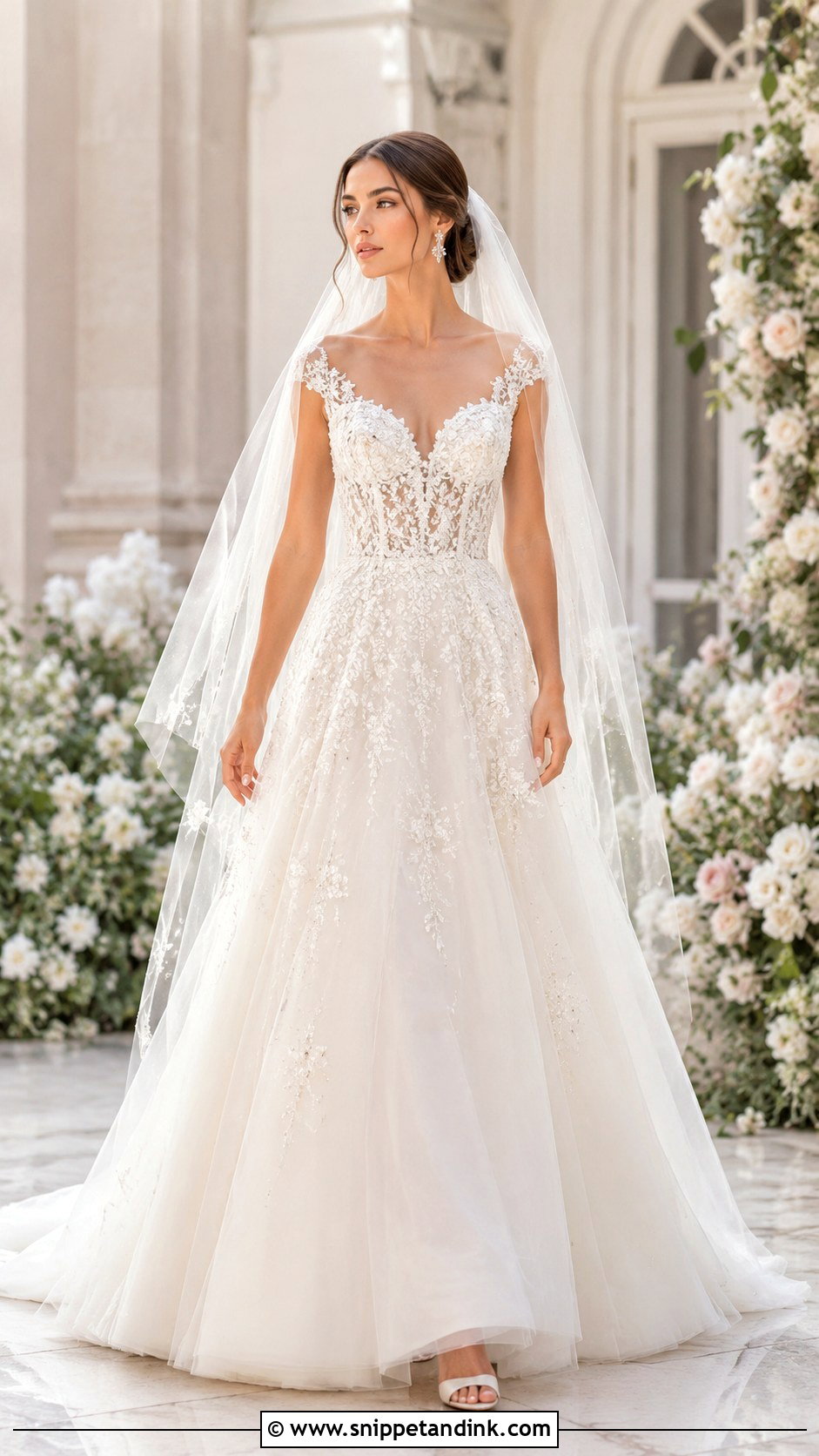 Elie Saab A Line Wedding Dress - Snippet and Ink - 25 Ellie Saab Wedding Gown Ideas