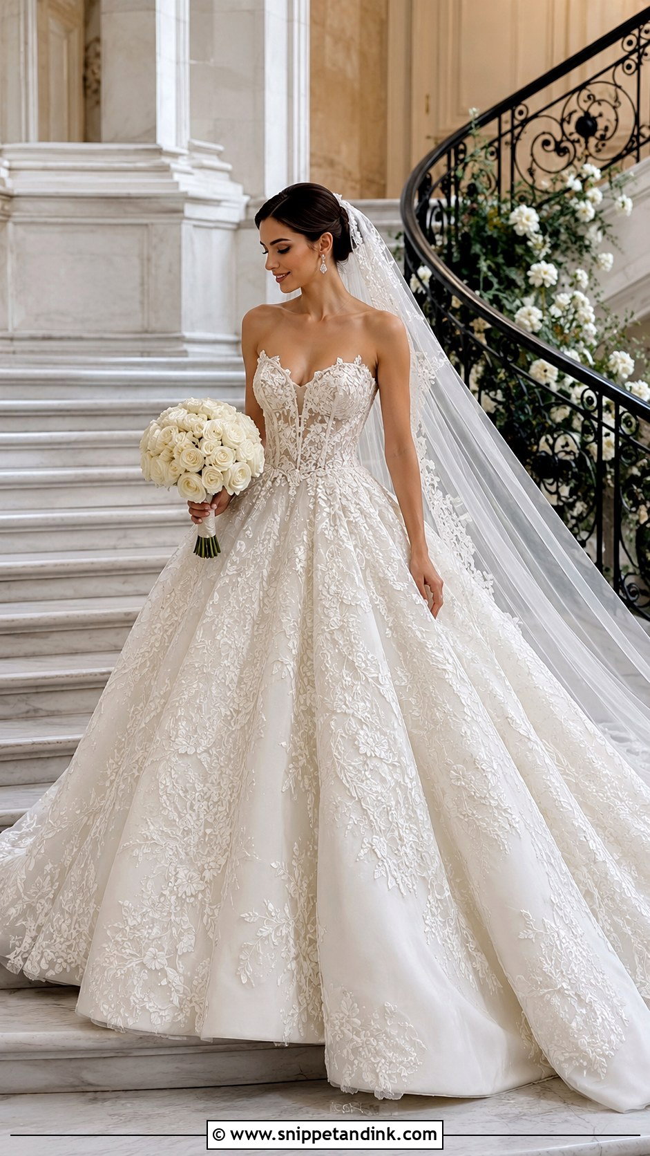 Elie Saab Basque Waist Ball Gown - Snippet and Ink - 20 Ellie Saab Bridal Gown Ideas