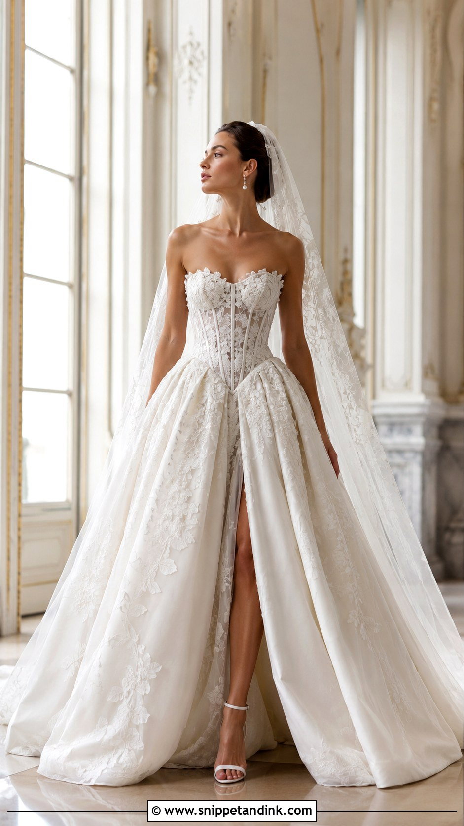 Elie Saab Basque Waist Wedding Dress - Snippet and Ink - 20 Elle Saab Wedding Dresses