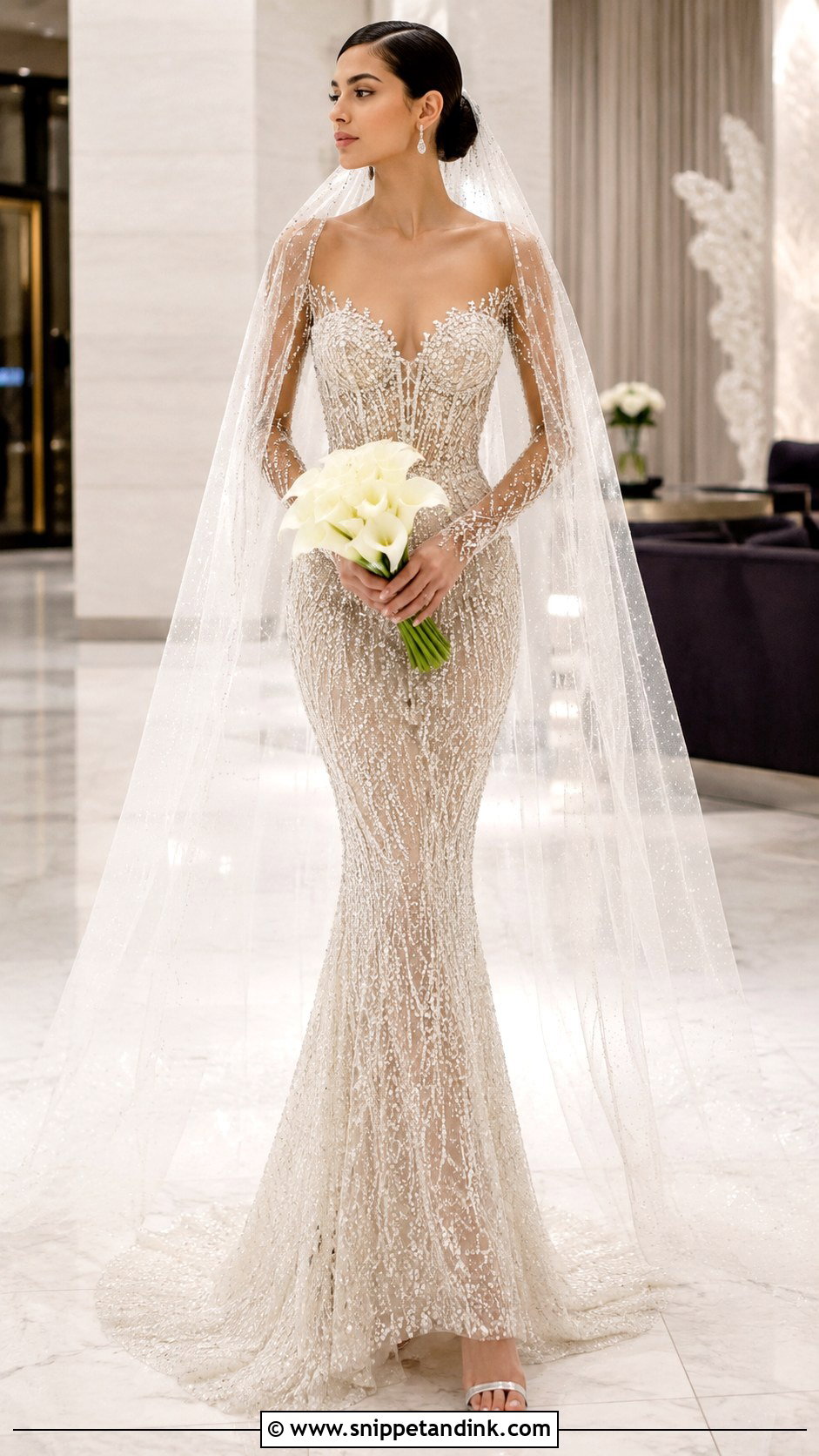 Elie Saab Beaded Mermaid Gown - Snippet and Ink - 20 Ellie Saab Bridal Gown Ideas