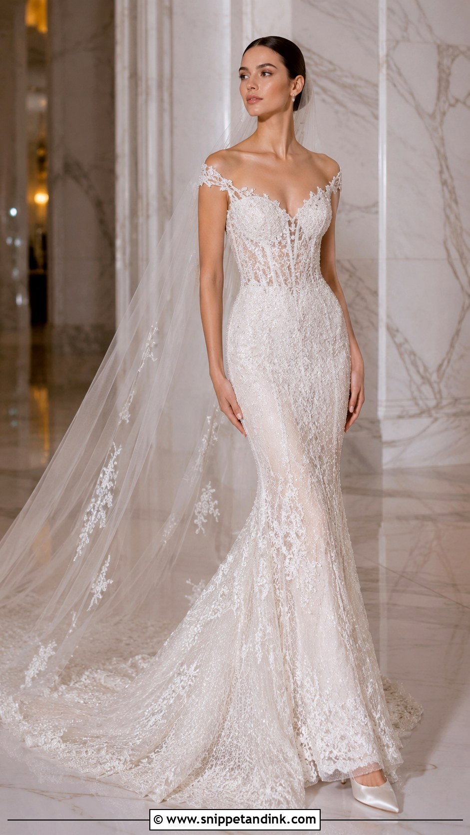 Elie Saab Beaded Mermaid Wedding Dress - Snippet and Ink - 25 Ellie Saab Wedding Gown Ideas