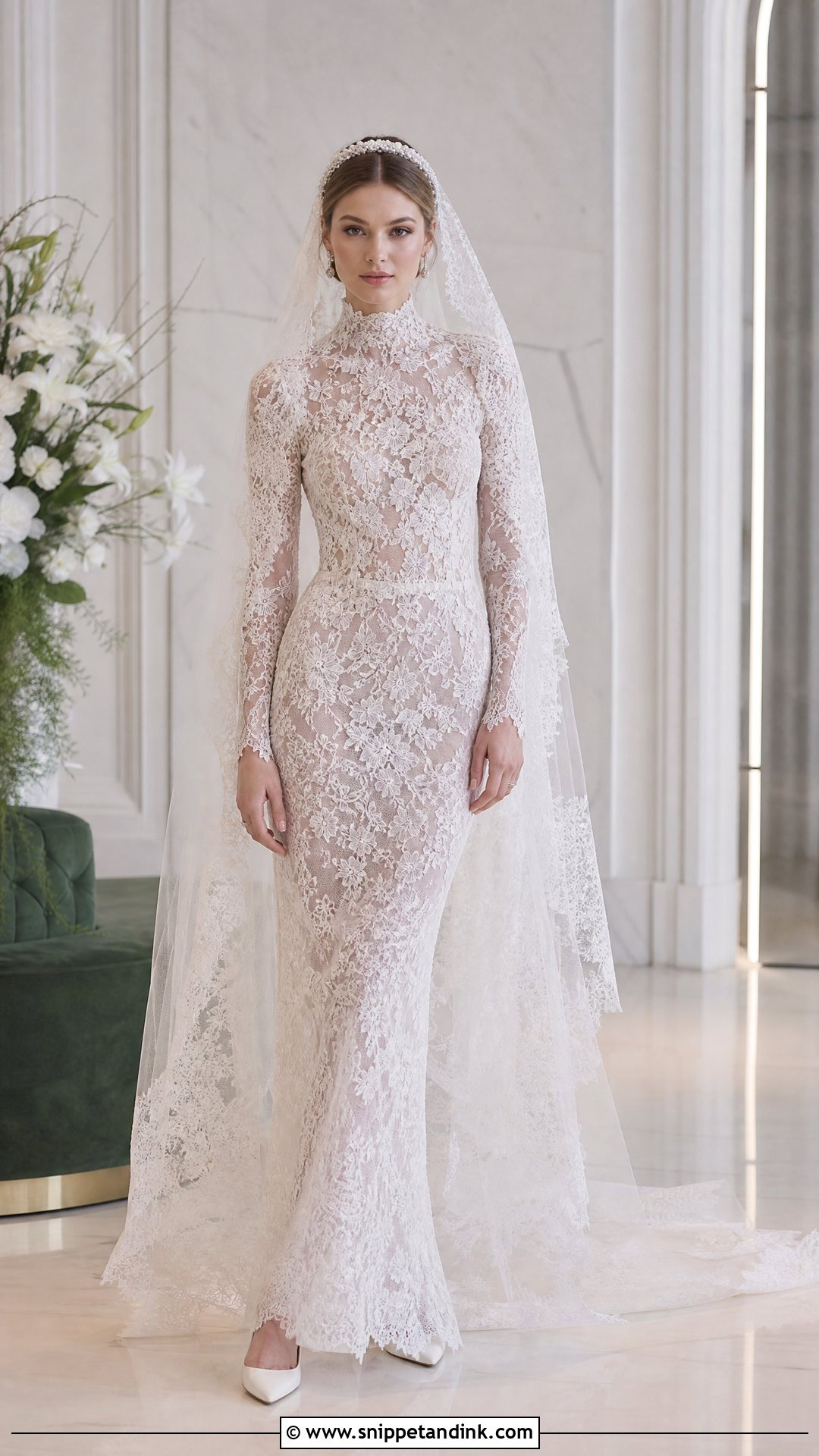 Elie Saab Bridal Look With Headpiece - Snippet and Ink - 25 Eli Saab Bridal Ideas