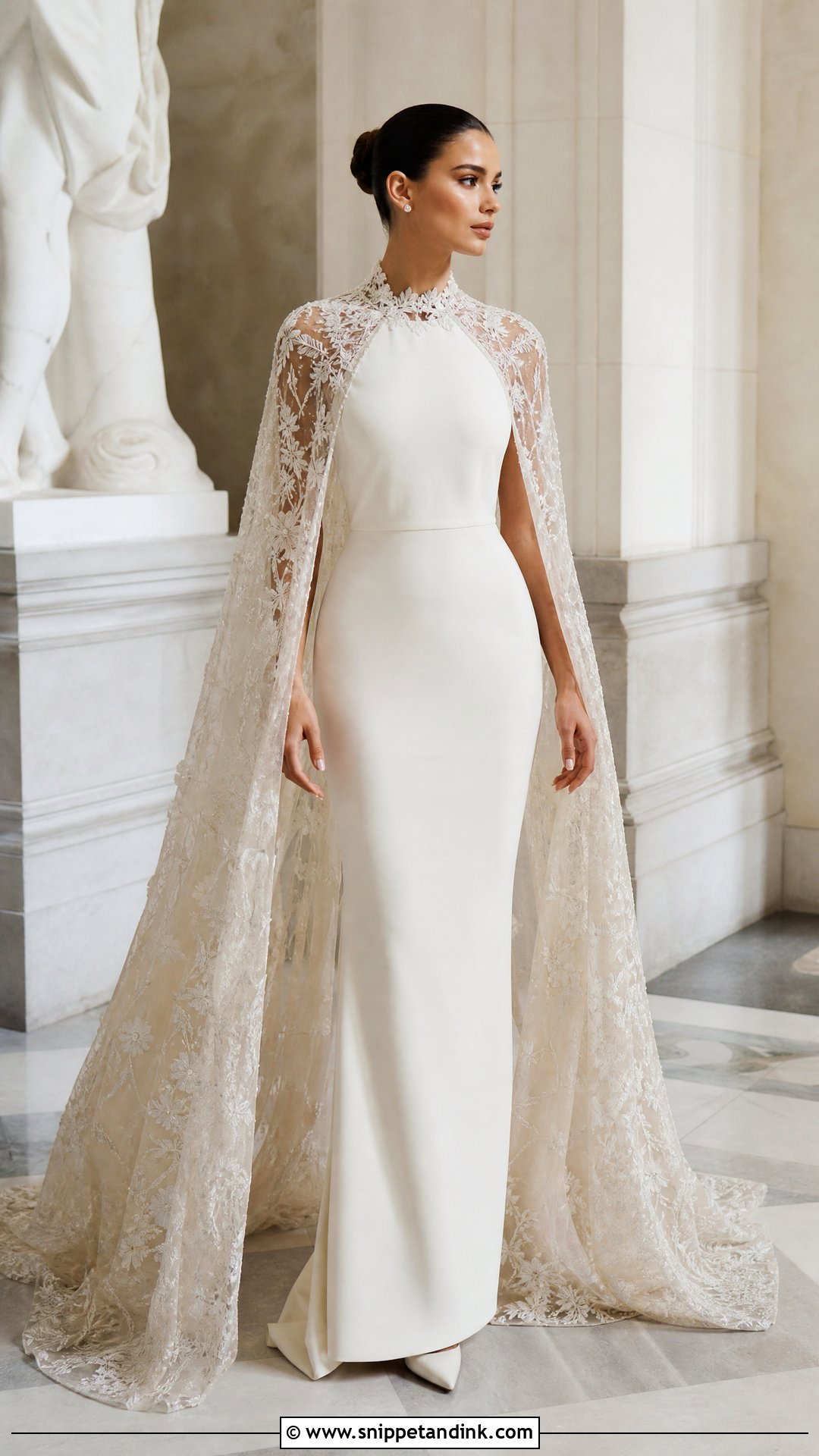 Elie Saab Cape Bridal Gown Look - Snippet and Ink - 25 Eli Saab Bridal Ideas