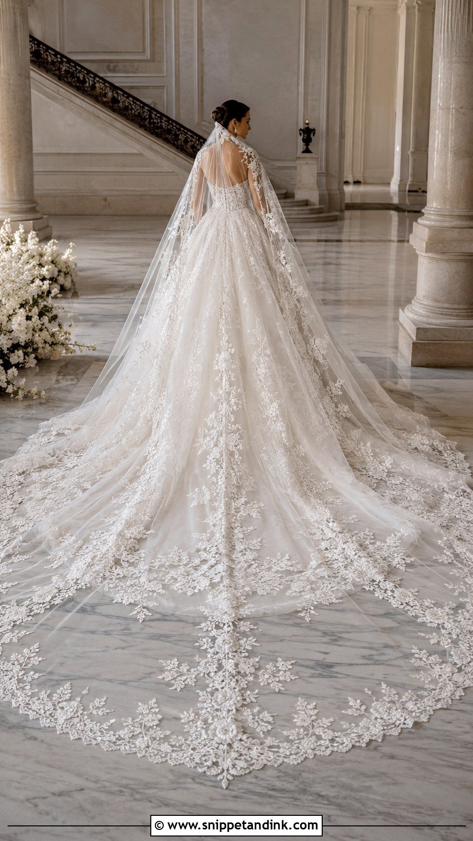 Elie Saab Cathedral Train Wedding Dress - Snippet and Ink - 20 Elle Saab Wedding Dresses
