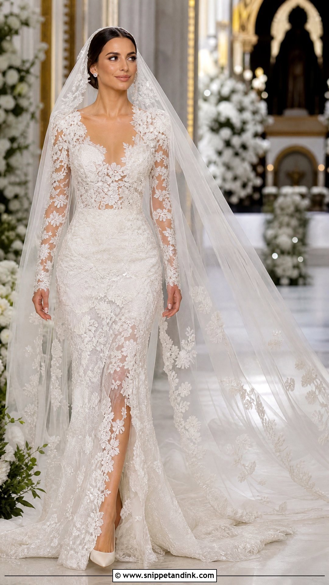 Elie Saab Cathedral Veil Bridal Look - Snippet and Ink - 25 Eli Saab Bridal Ideas