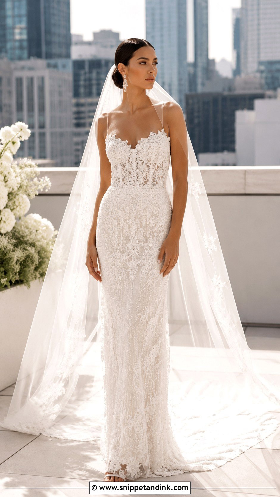Elie Saab Column Wedding Dress - Snippet and Ink - 25 Ellie Saab Wedding Gown Ideas
