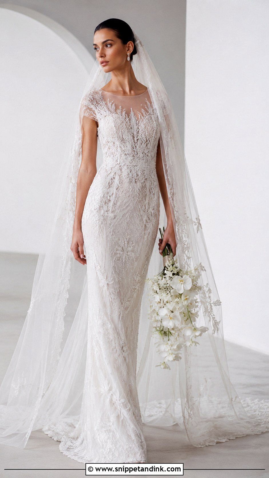 Elie Saab Column Wedding Dress - Snippet and Ink - 30 Elie Saab Wedding Dress Ideas