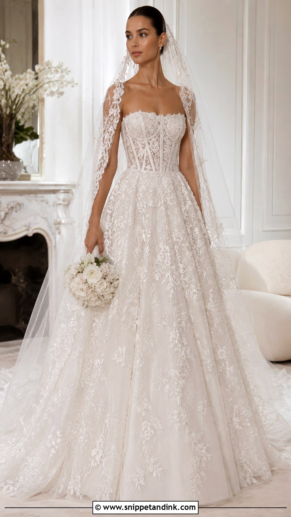 Elie Saab Corset Wedding Dress - Snippet and Ink - 30 Elie Saab Wedding Dress Ideas