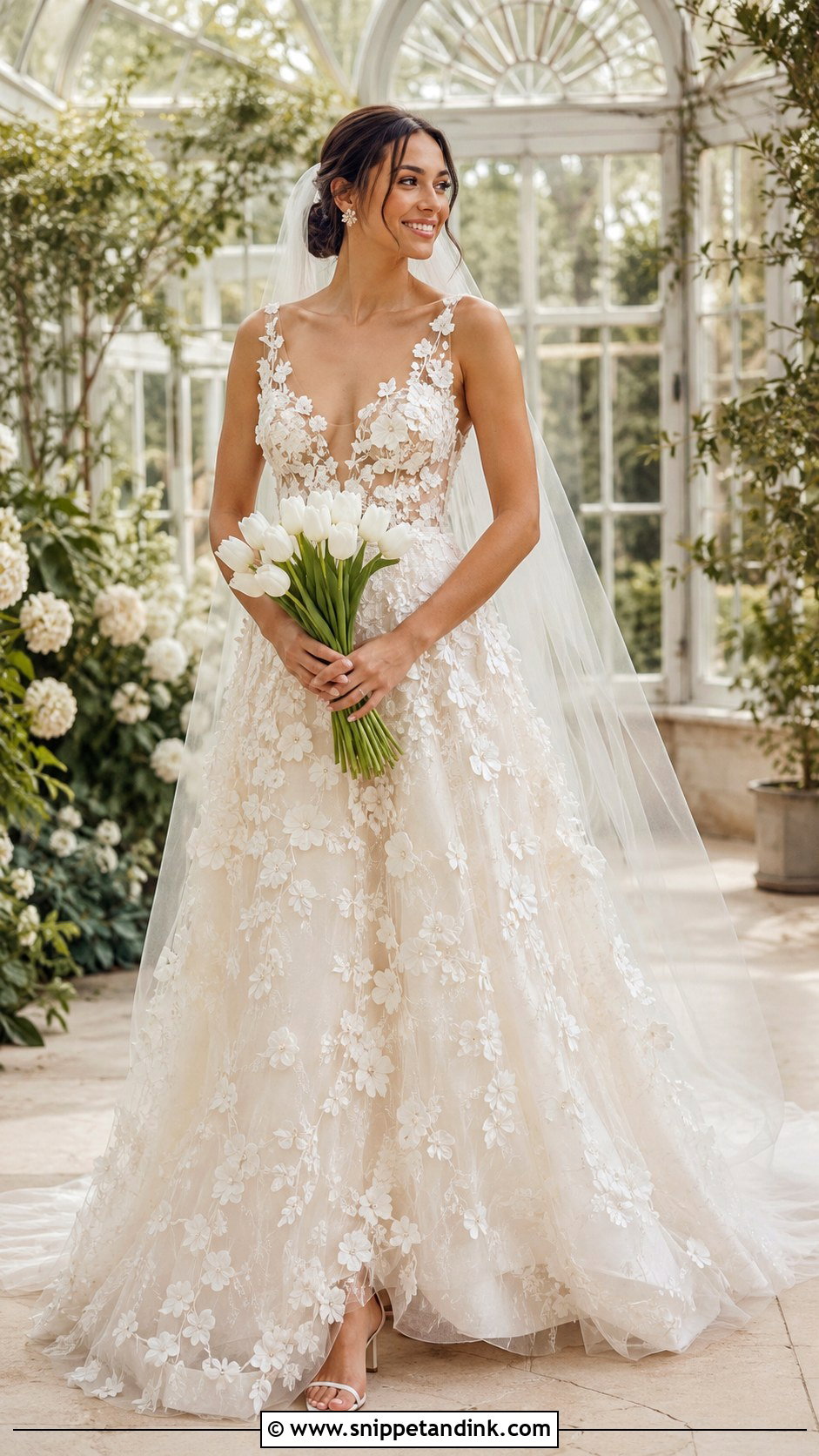 Elie Saab Floral Applique Wedding Dress - Snippet and Ink - 20 Elie Saab Wedding Dresses
