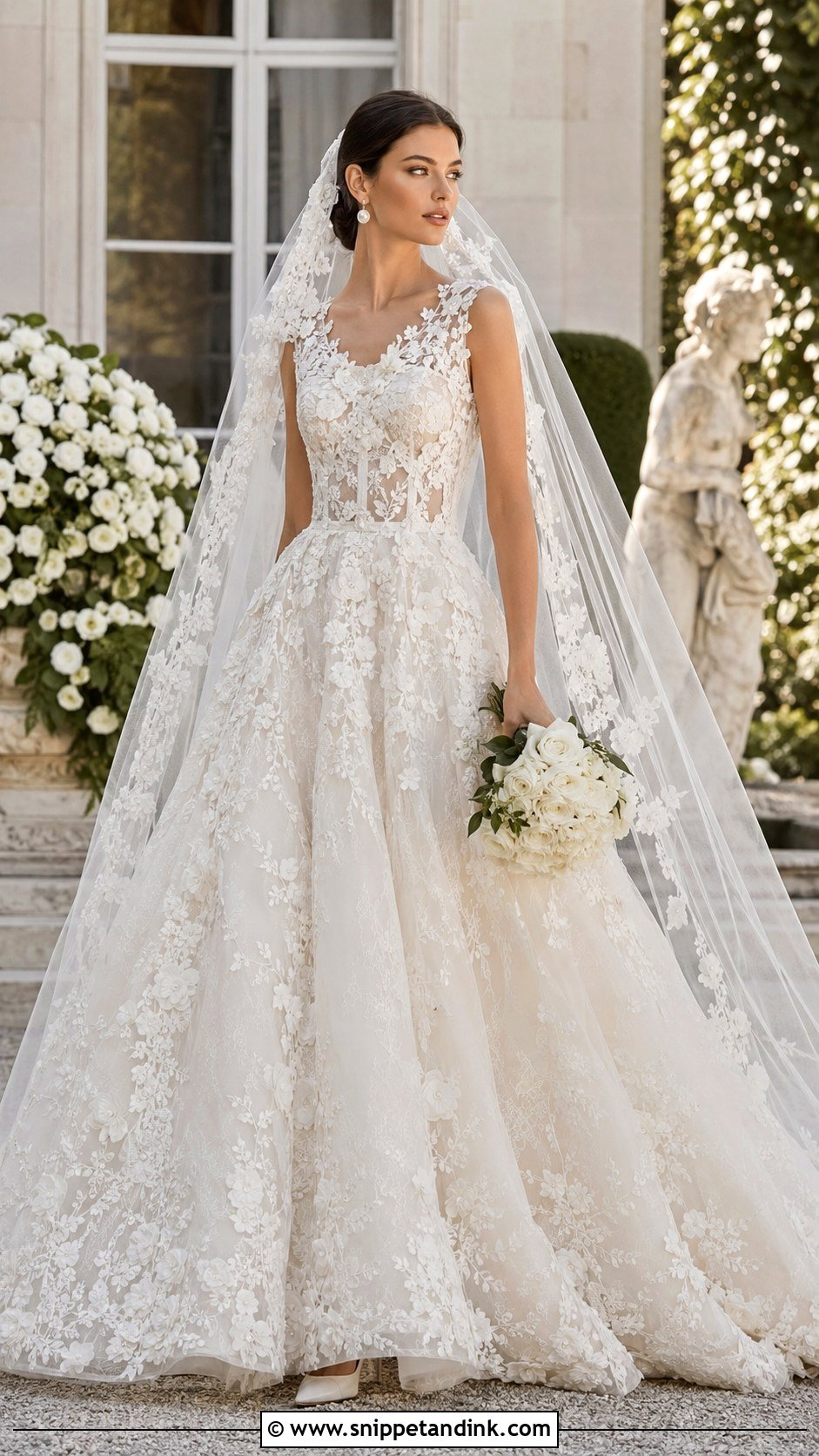 Elie Saab Floral Lace Ball Gown - Snippet and Ink - 20 Ellie Saab Bridal Gown Ideas