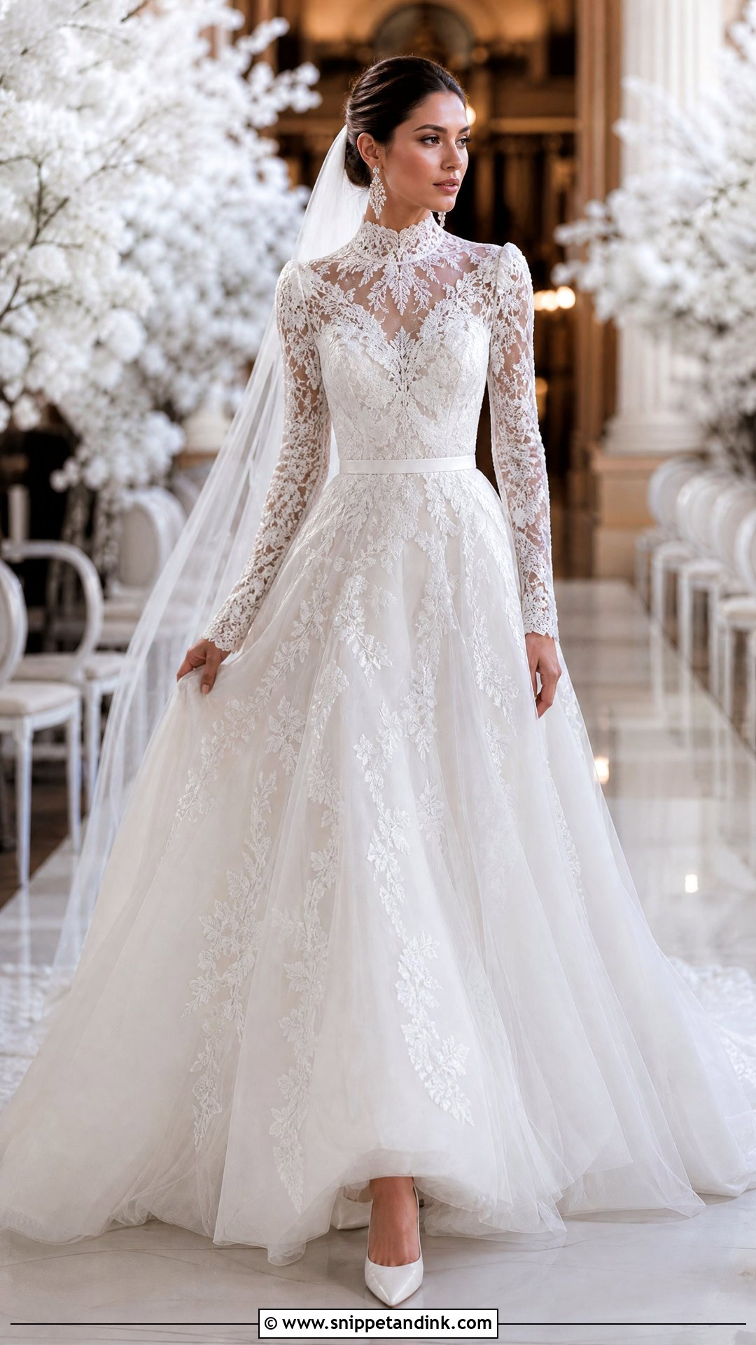 Elie Saab High Neck Bridal Gown Look - Snippet and Ink - 25 Eli Saab Bridal Ideas