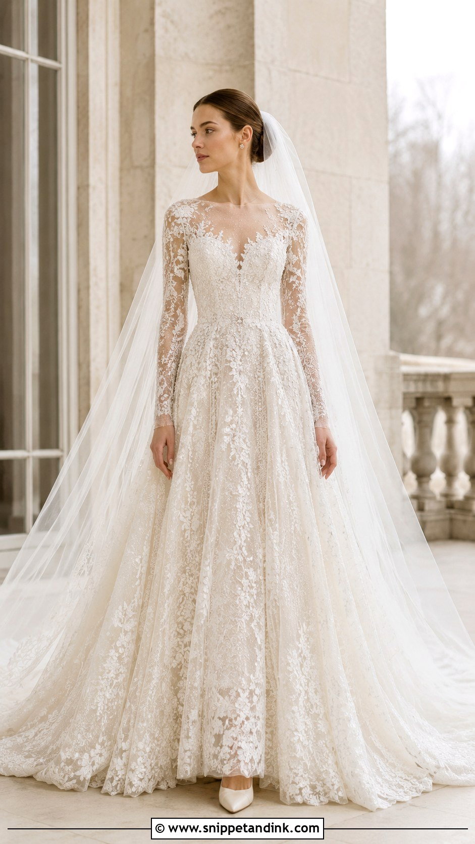 Elie Saab Long Sleeve Wedding Dress - Snippet and Ink - 25 Ellie Saab Wedding Gown Ideas