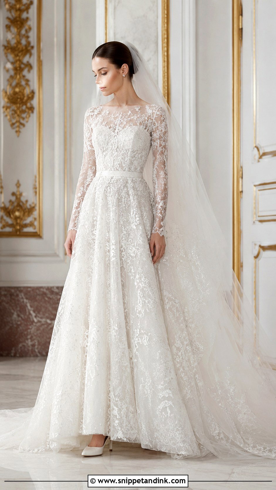 Elie Saab Long Sleeve Wedding Dress - Snippet and Ink - 30 Elie Saab Wedding Dress Ideas