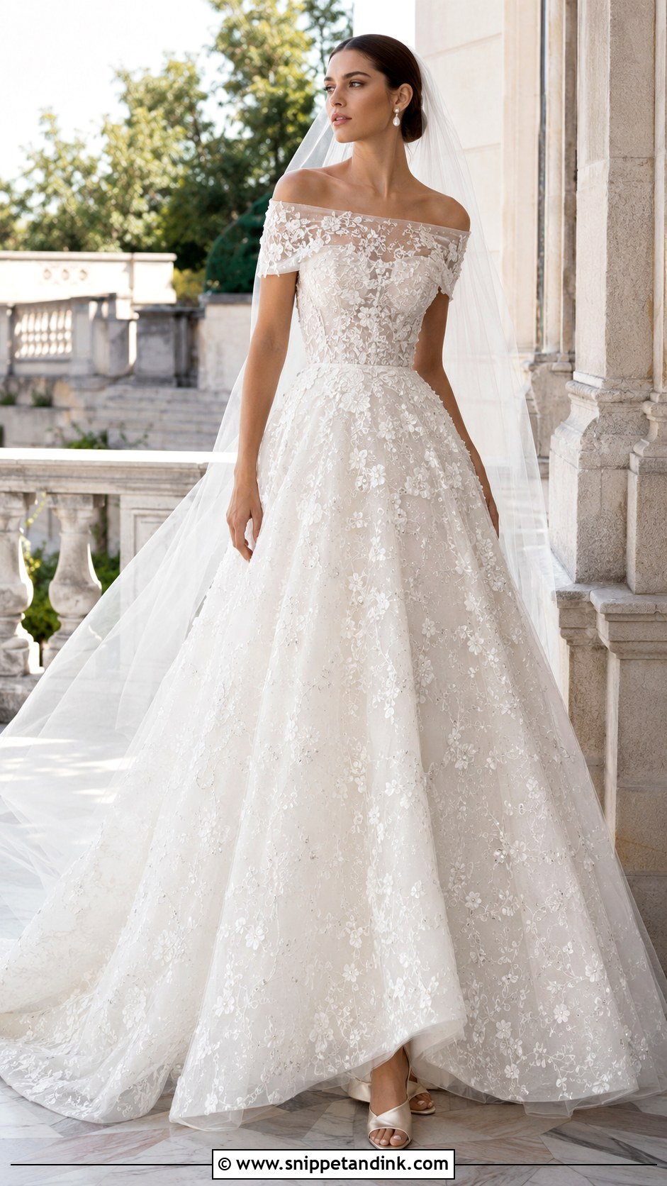 Elie Saab Off Shoulder Wedding Dress - Snippet and Ink - 30 Elie Saab Wedding Dress Ideas