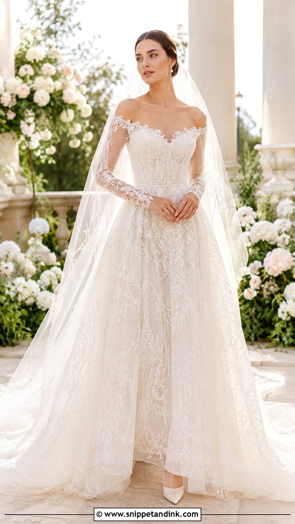 Elie Saab Off Shoulder Wedding Gown - Snippet and Ink - 25 Ellie Saab Wedding Gown Ideas