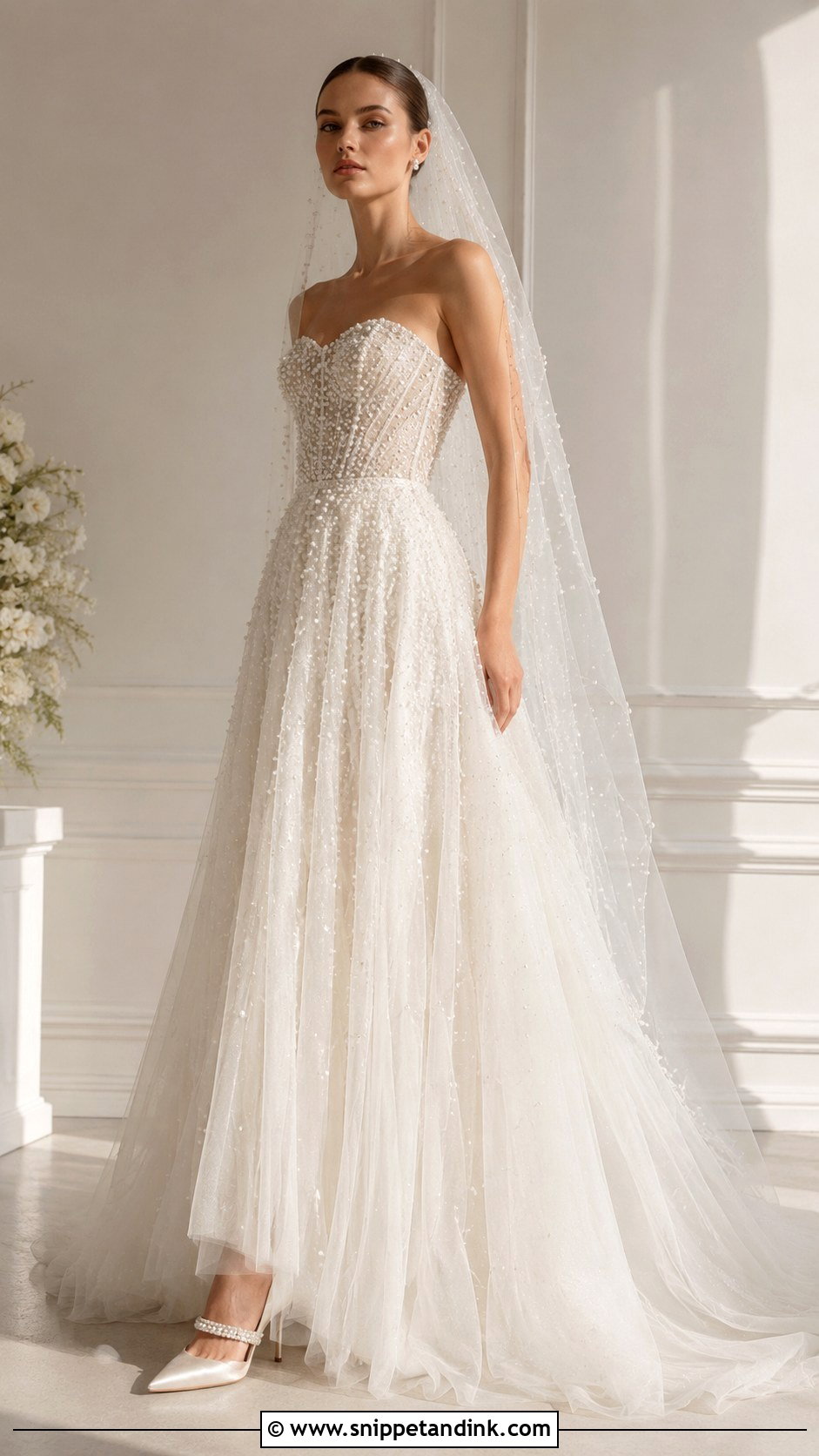 Elie Saab Pearl Wedding Dress - Snippet and Ink - 25 Ellie Saab Wedding Gown Ideas