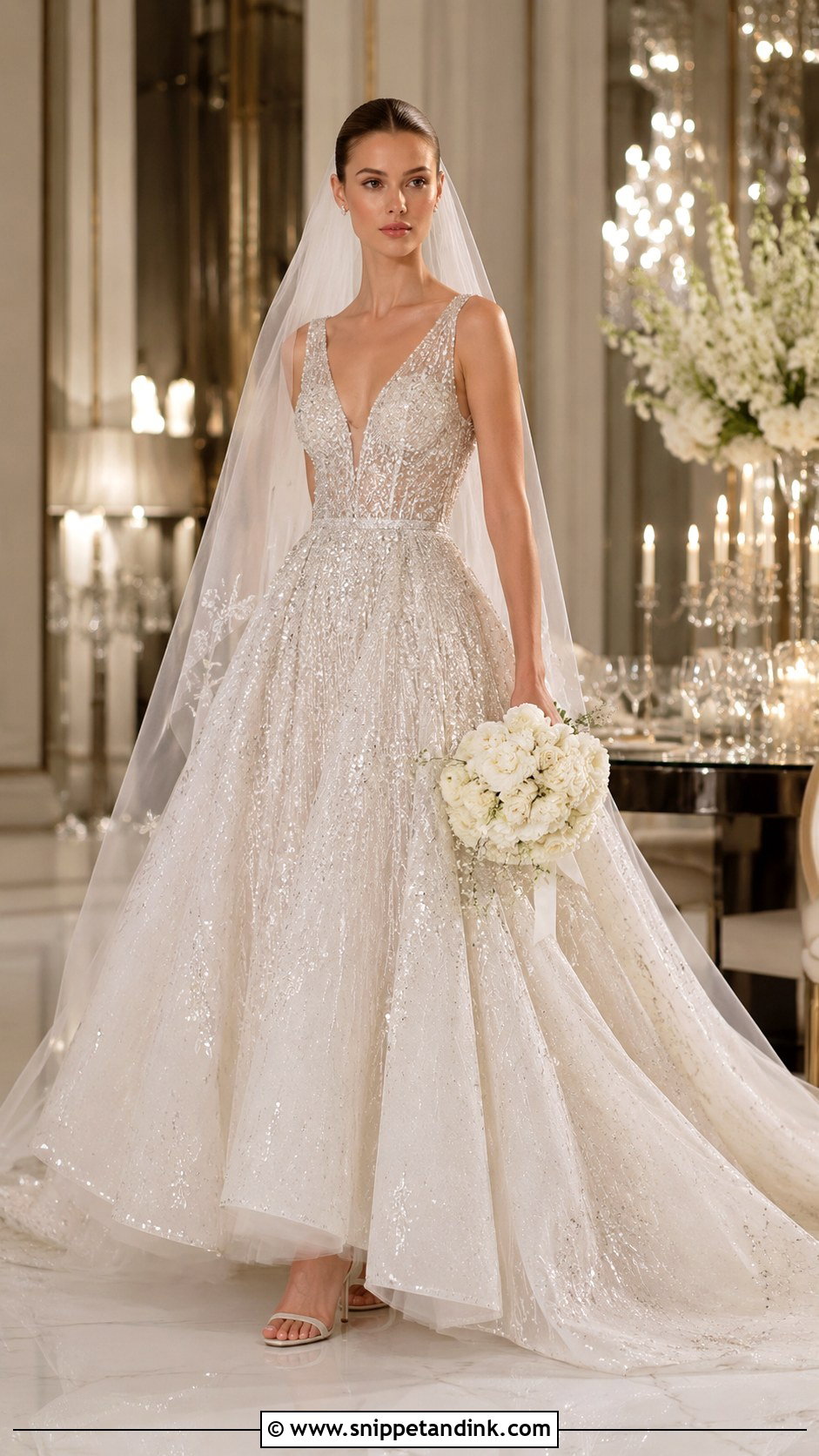 Elie Saab Sparkle Wedding Dress - Snippet and Ink - 30 Elie Saab Wedding Dress Ideas