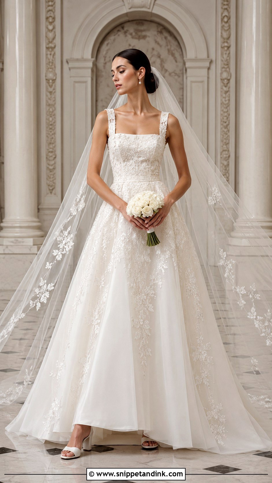 Elie Saab Square Neck Wedding Dress - Snippet and Ink - 20 Ellie Saab Wedding Dresses