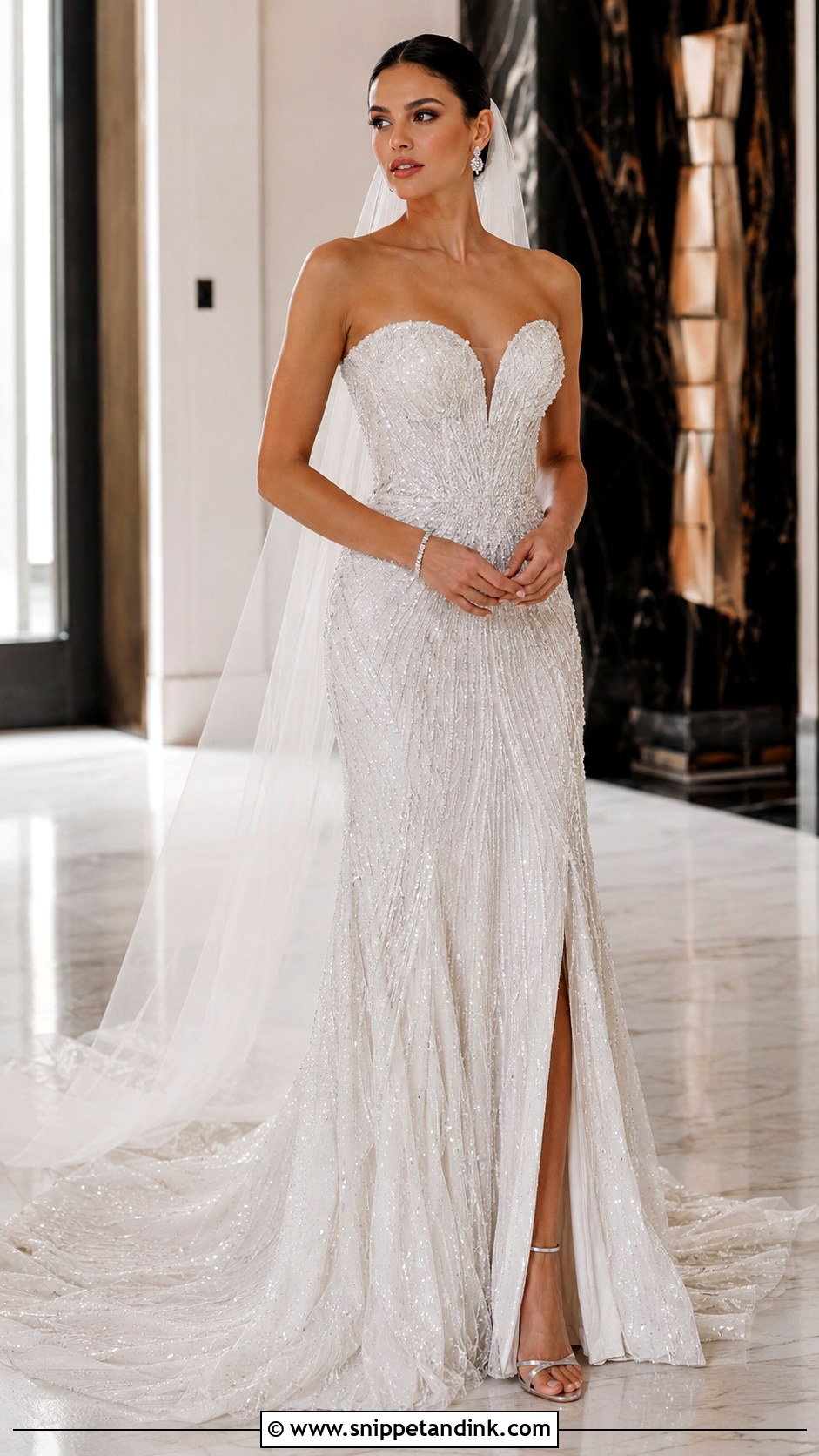 Elie Saab Strapless Beaded Wedding Dress - Snippet and Ink - 20 Ellie Saab Wedding Dresses