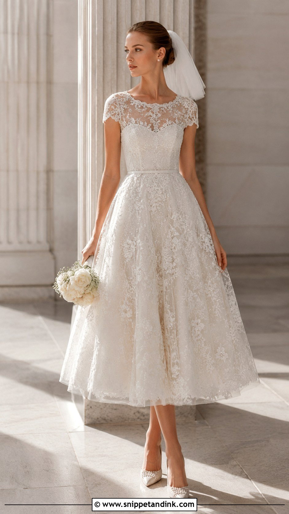 Elie Saab Tea Length Wedding Dress - Snippet and Ink - 25 Ellie Saab Wedding Gown Ideas