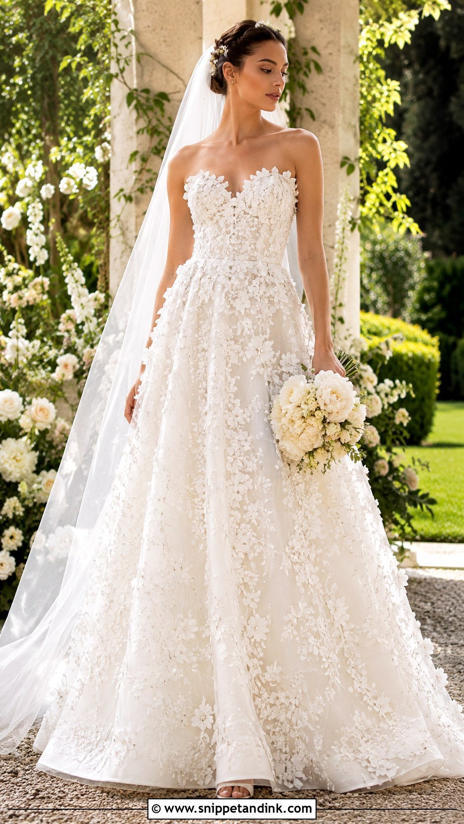 Elie Saab Veil Wedding Dress - Snippet and Ink - 30 Elie Saab Wedding Dress Ideas