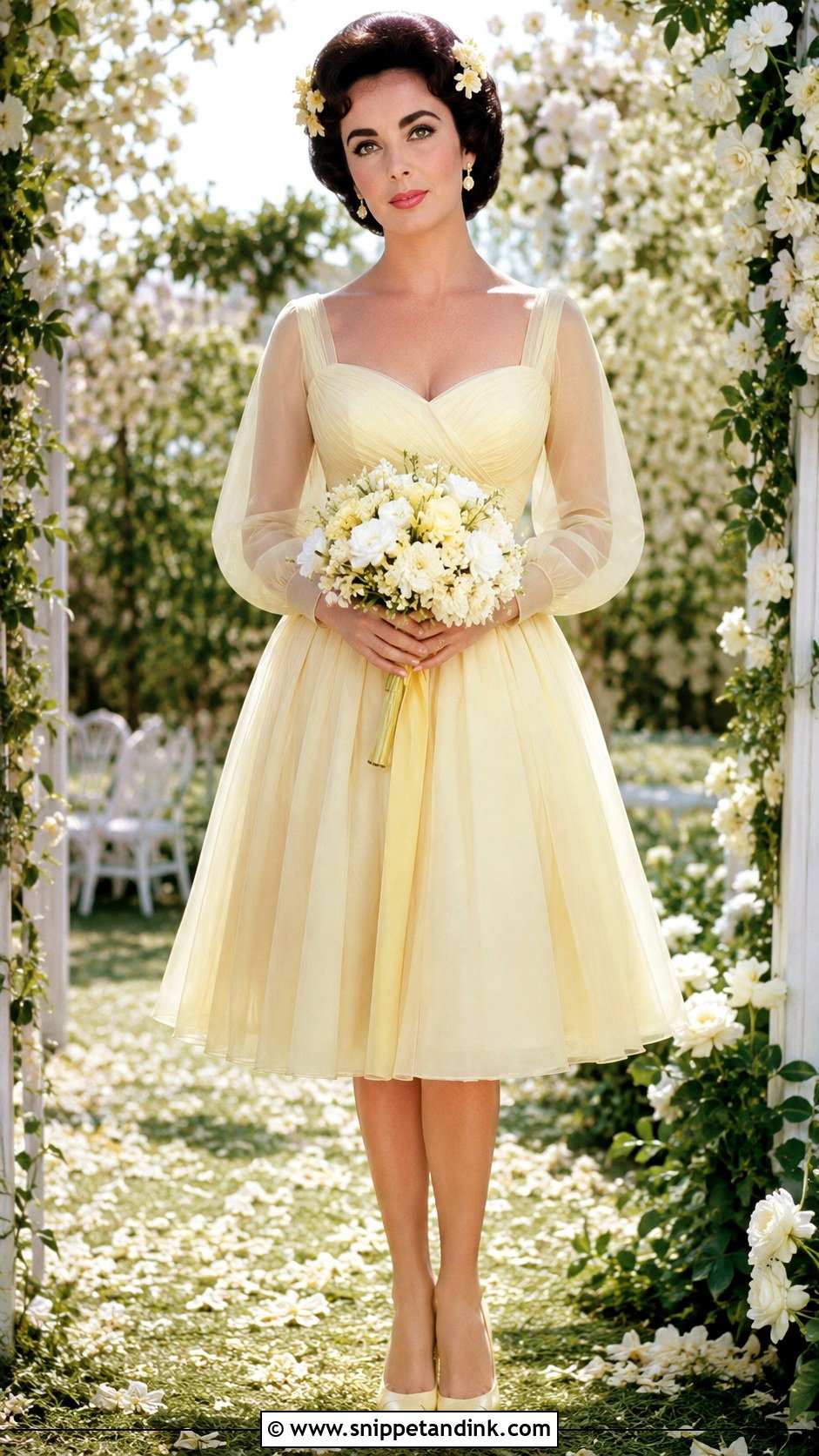 Elizabeth Taylor Yellow Wedding Dress - Snippet and Ink - 20 Celebrity Wedding Dress Ideas