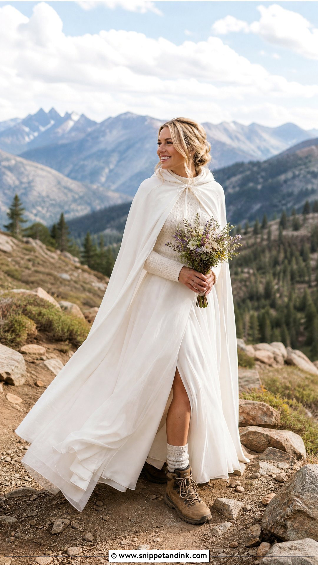 Elopement Bride Dress With Hiking Boots - Snippet and Ink - 20 Bride with Boots Ideas