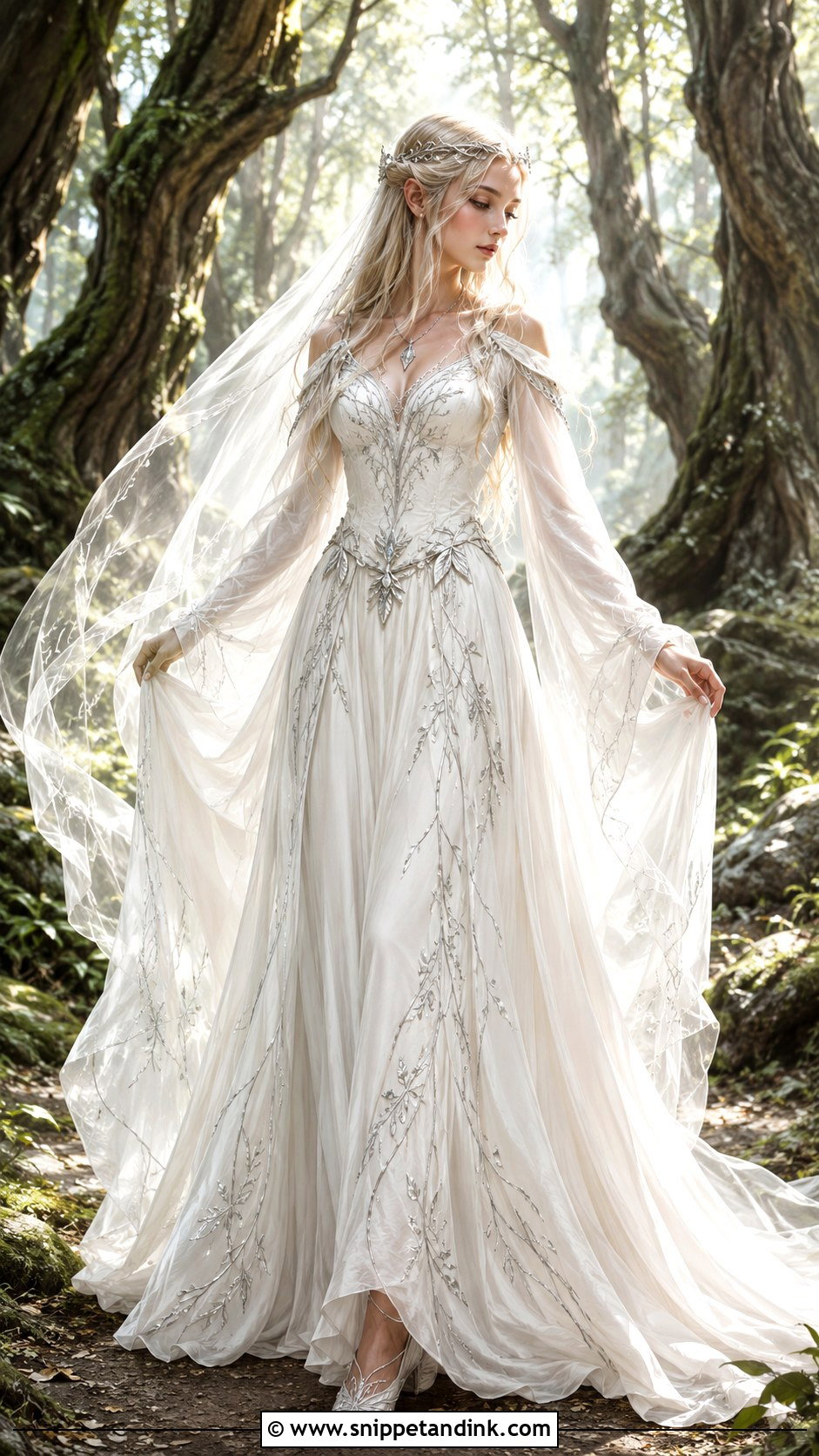 Elven Fantasy Wedding Dress Art - Snippet and Ink - 20 Fantasy Wedding Dress Art Ideas