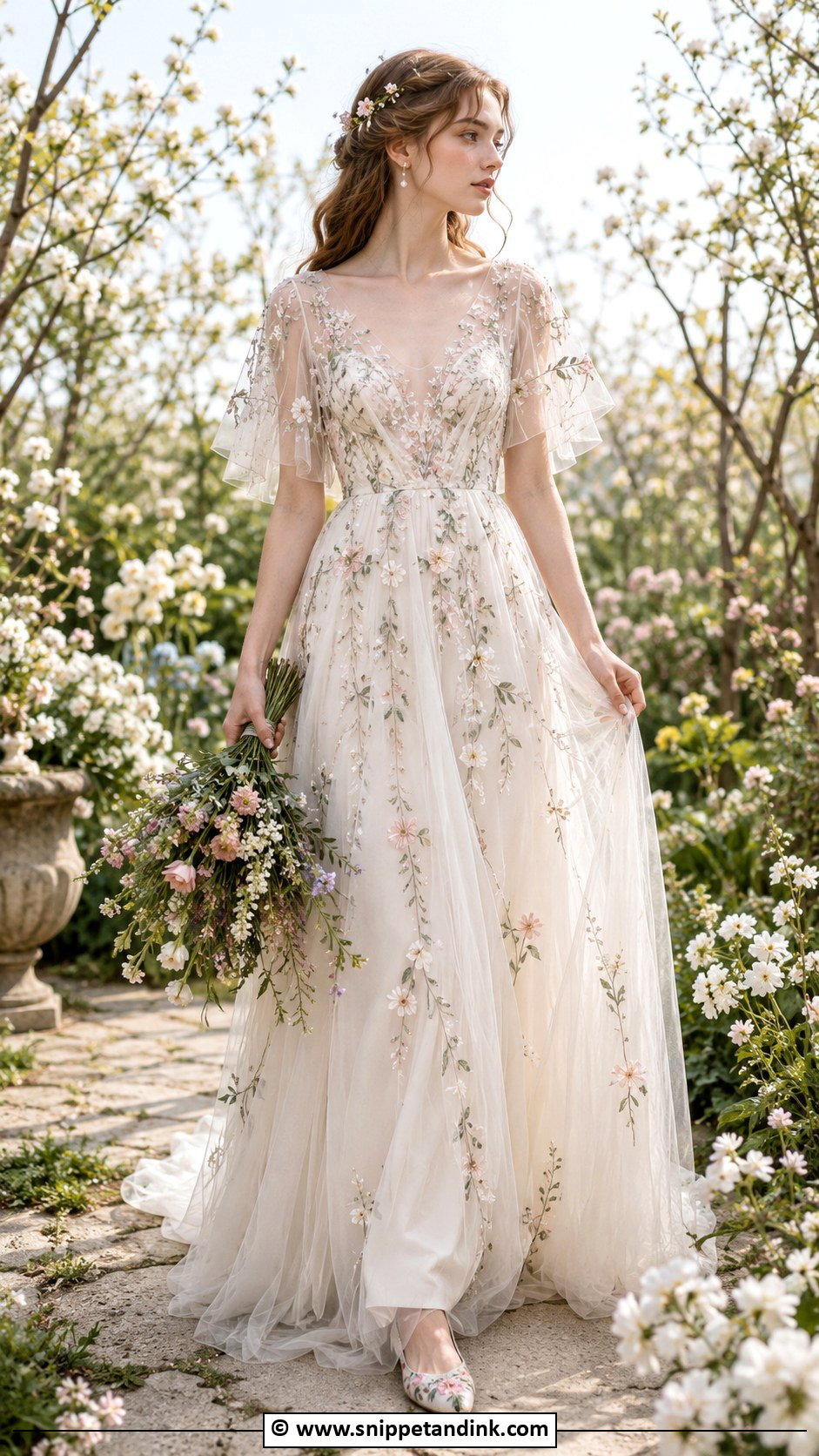 Elven Floral Wedding Dress - Snippet and Ink - 30 Elven Wedding Dress Ideas