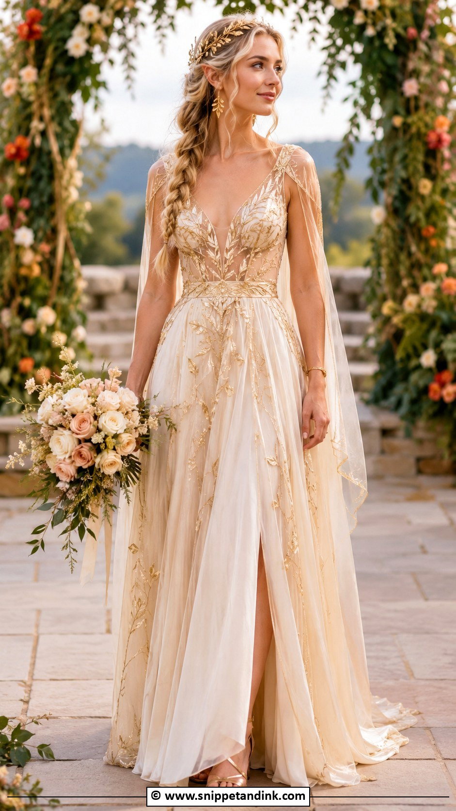Elven Gold Wedding Dress - Snippet and Ink - 30 Elven Wedding Dress Ideas