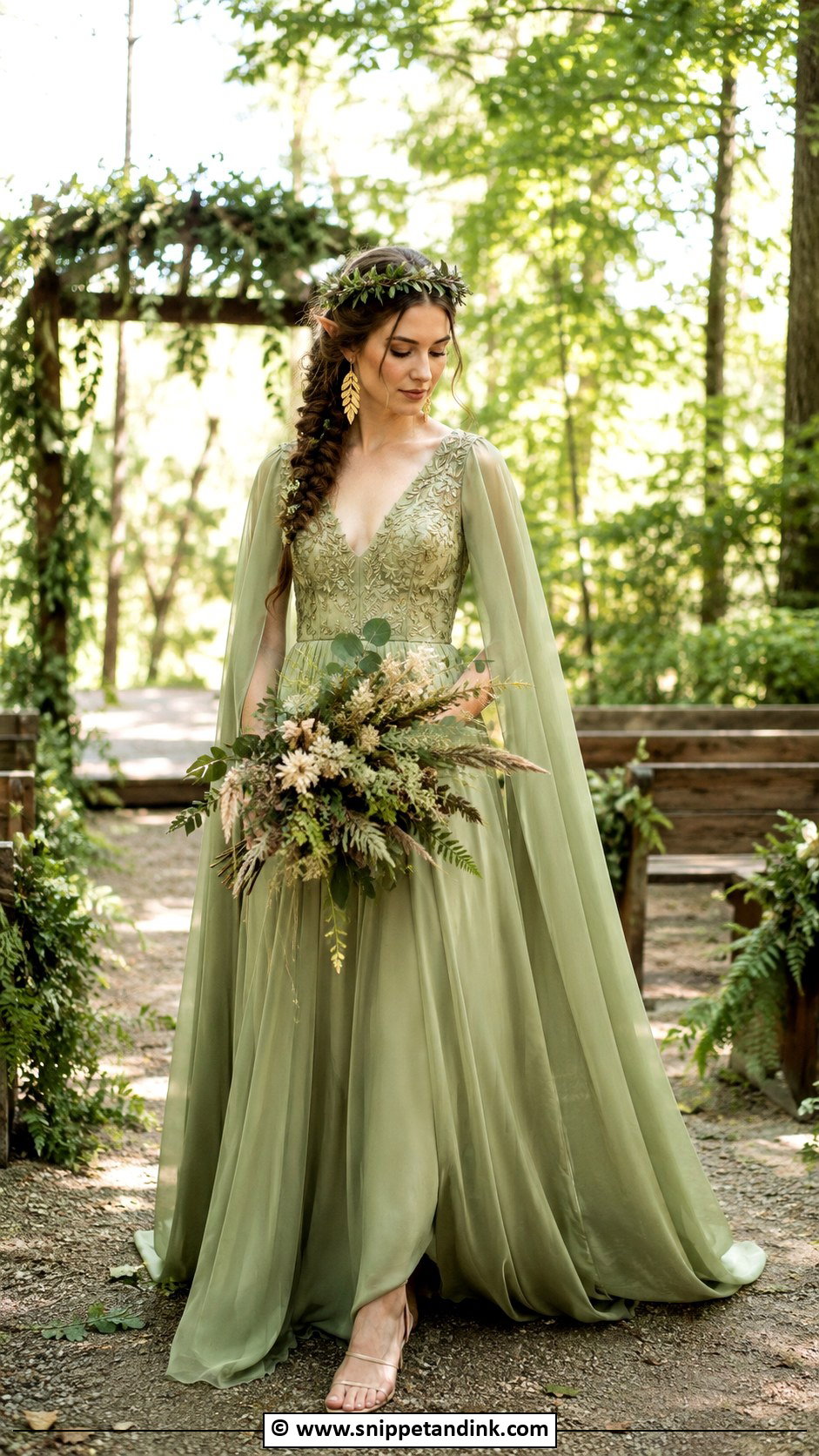 Elven Green Wedding Dress - Snippet and Ink - 30 Elven Wedding Dress Ideas