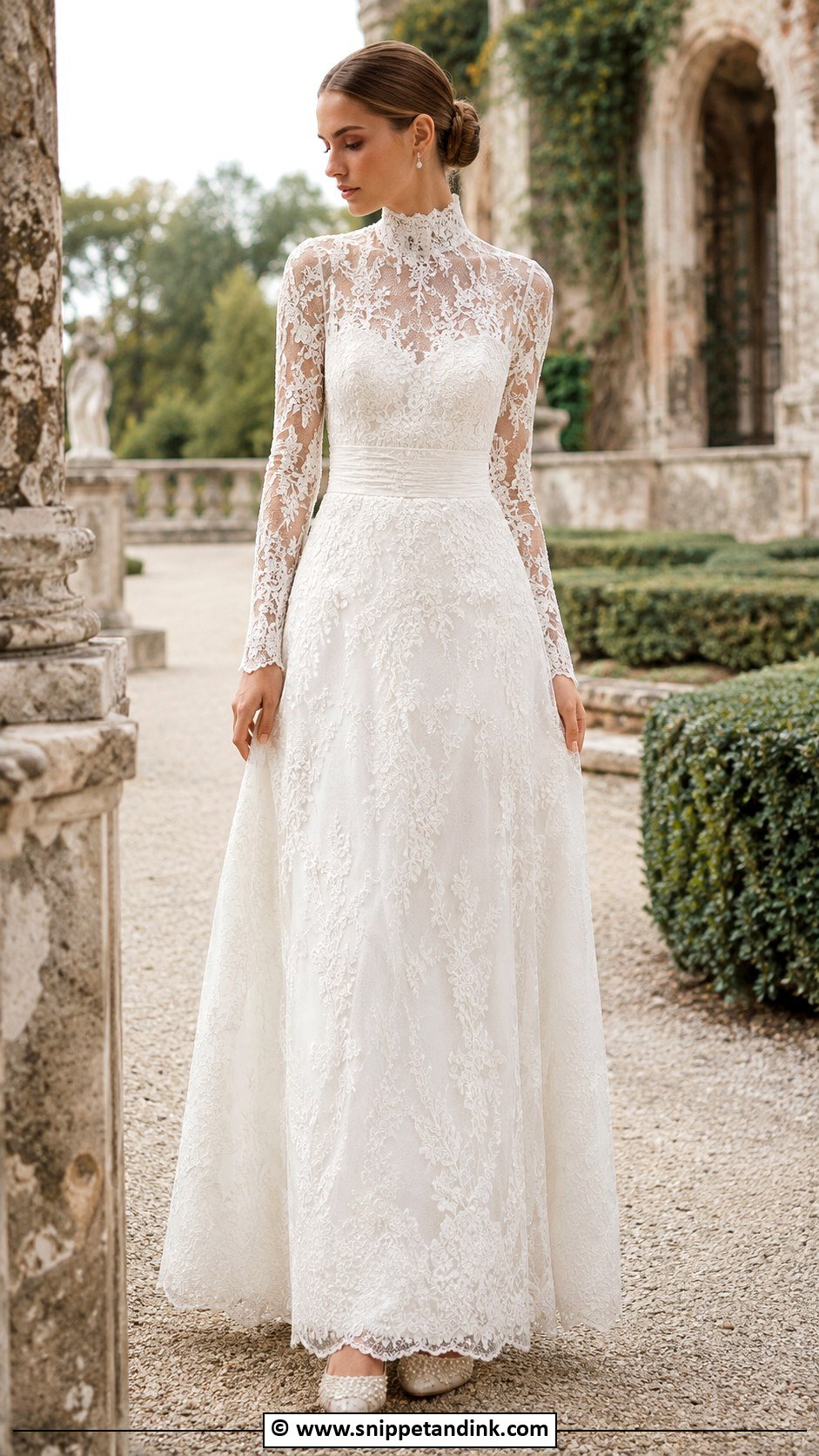 Elven High Neck Wedding Dress - Snippet and Ink - 30 Elven Wedding Dress Ideas