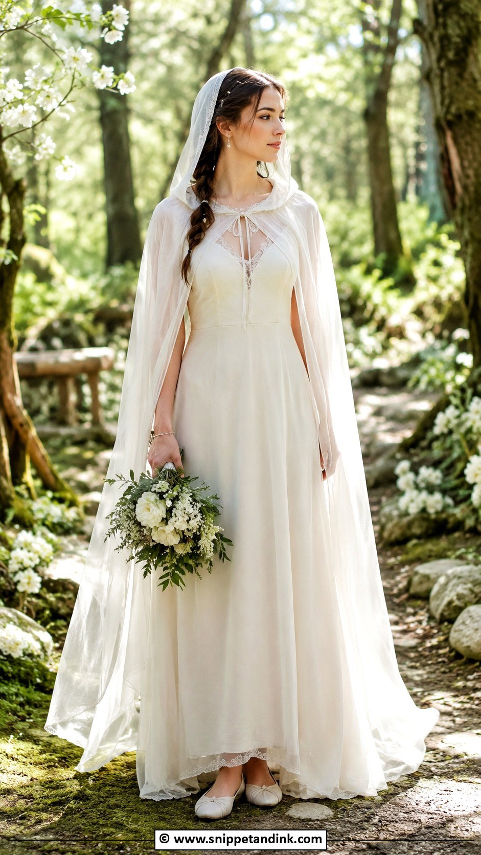 Elven Hooded Cape Wedding Dress - Snippet and Ink - 30 Elven Wedding Dress Ideas