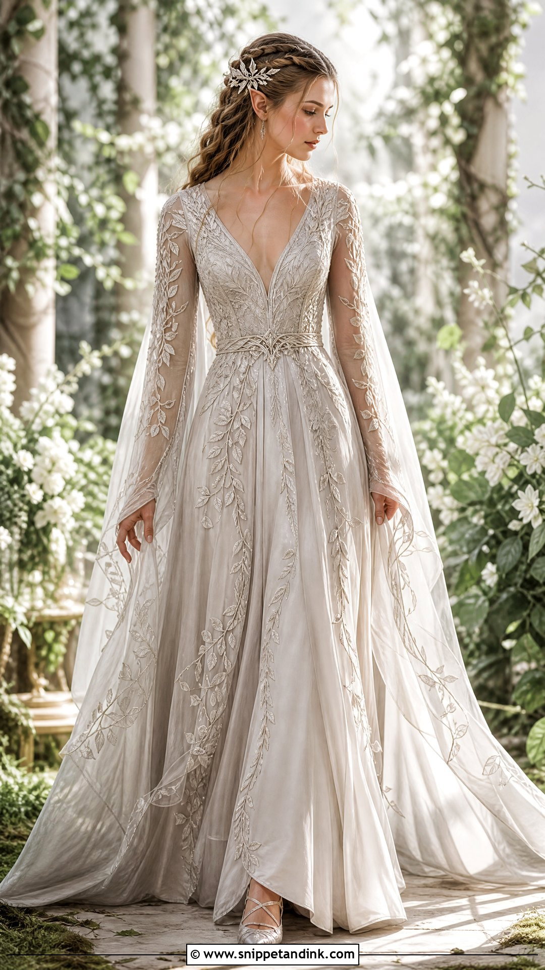 Elven Medieval Fantasy Wedding Dress - Snippet and Ink - 25 Medieval Fantasy Wedding Dress Ideas