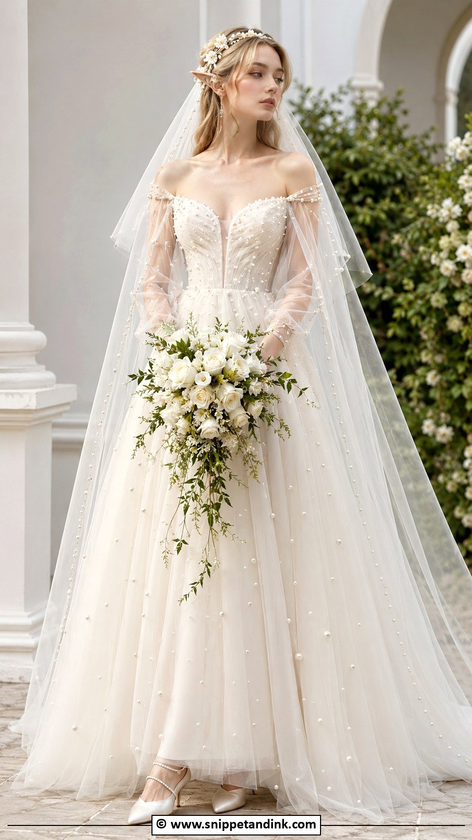 Elven Pearl Wedding Dress - Snippet and Ink - 30 Elven Wedding Dress Ideas