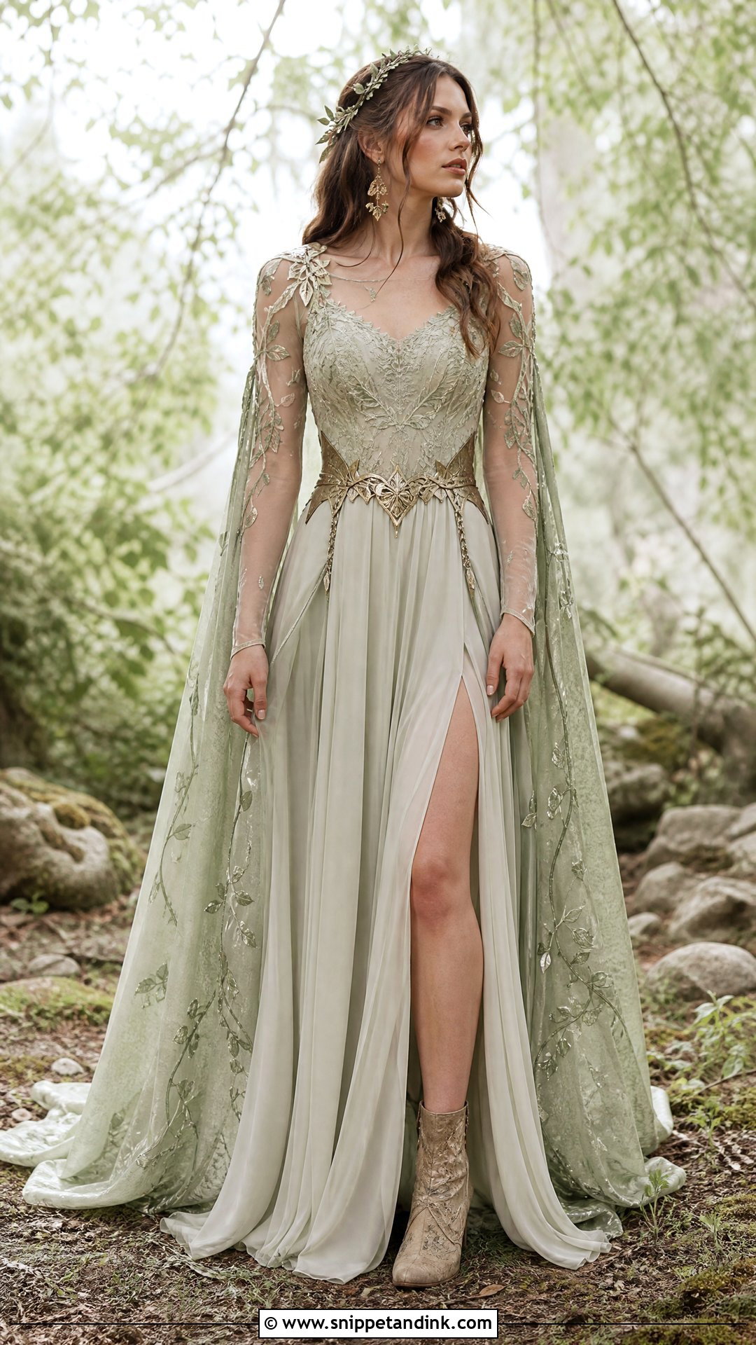 Elven Warrior Wedding Dress With Cape - Snippet and Ink - 20 Warrior Wedding Dress Ideas