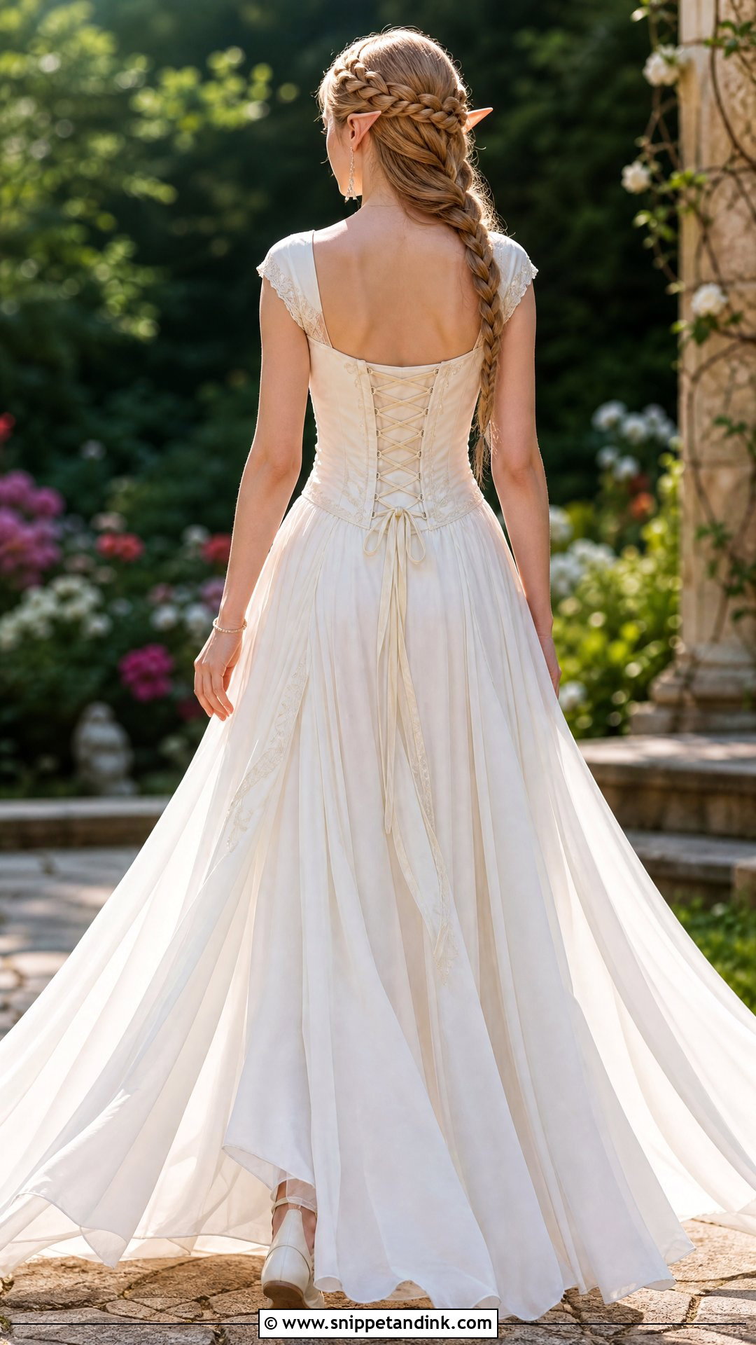 Elvish Wedding Dress With A Lace Up Back - Snippet and Ink - 25 Elvish Wedding Dress Ideas