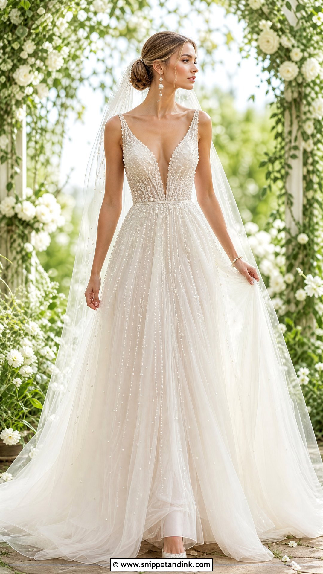 Elvish Wedding Dress With Pearl Details - Snippet and Ink - 25 Elvish Wedding Dress Ideas