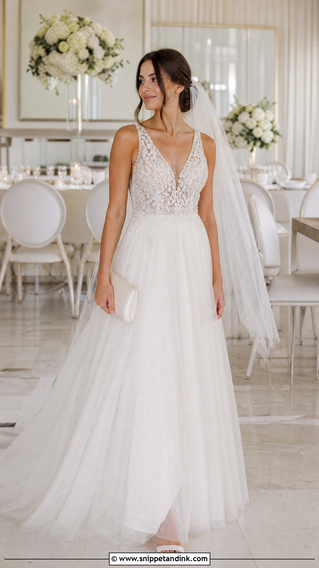 Embellished Bodice Wedding Dress - Snippet and Ink - 20 Small Bust Wedding Dress Ideas