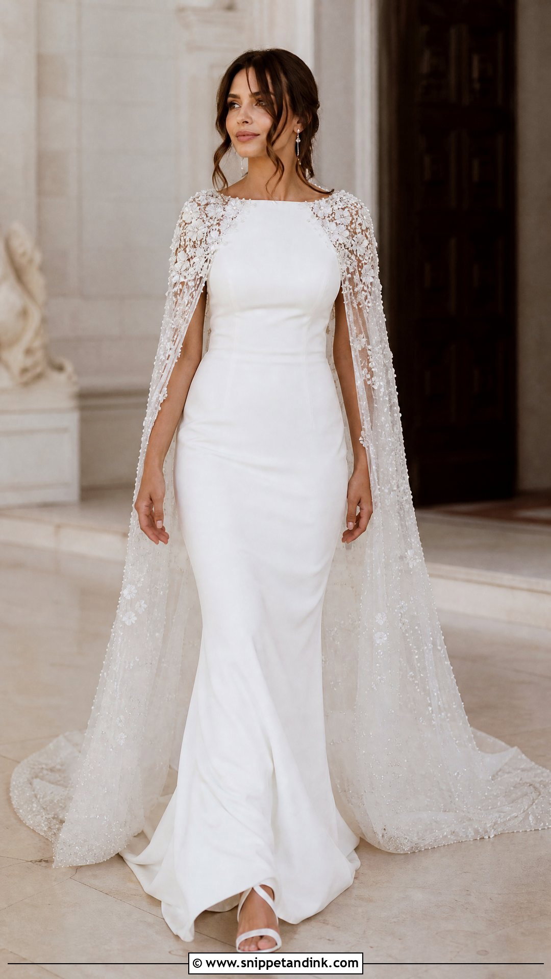 Embellished Cape Wedding Dress - Snippet and Ink - 25 Embellished Wedding Dress Ideas