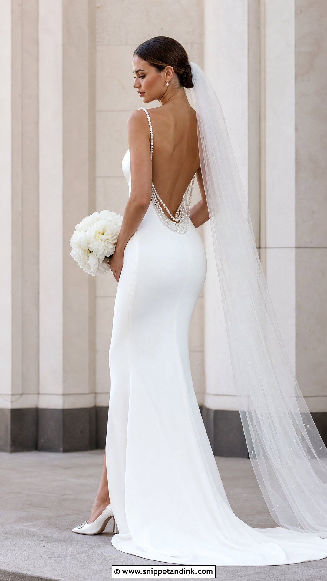Embellished Crepe Wedding Dress - Snippet and Ink - 25 Embellished Wedding Dress Ideas